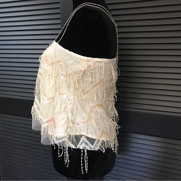 Fairycore Walk in Dark Sequin & Fringe Top, Delicate Feminine and Fun, Size XS/S - Picture 2 of 13
